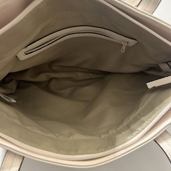 Jones New York White Leather Purse Bone Off White Ivory Leather Pockets Zipper - Picture 12 of 13